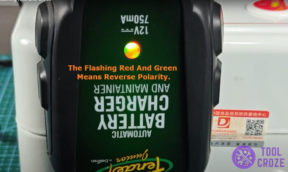 flashing red and green means reverse polarity.