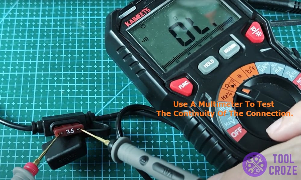 multimeter to test the continuity of the connection