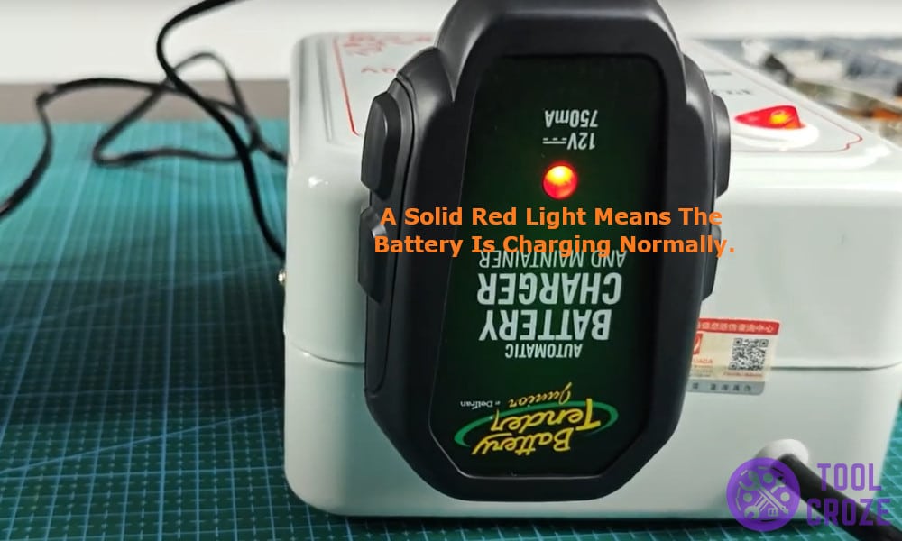 solid red light battery charging normally