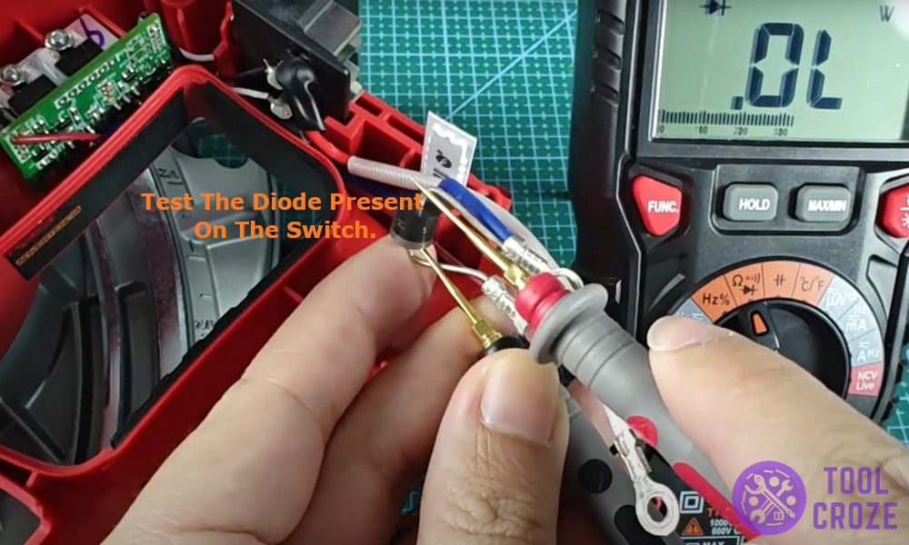 testing the diode present on the switch.