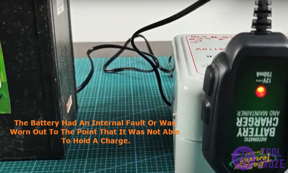 the battery had an internal fault or was worn out to the point that it was not able to hold a charge.