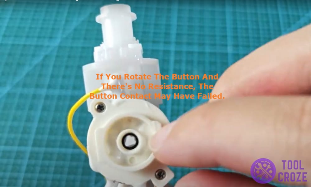 the button contact may have failed