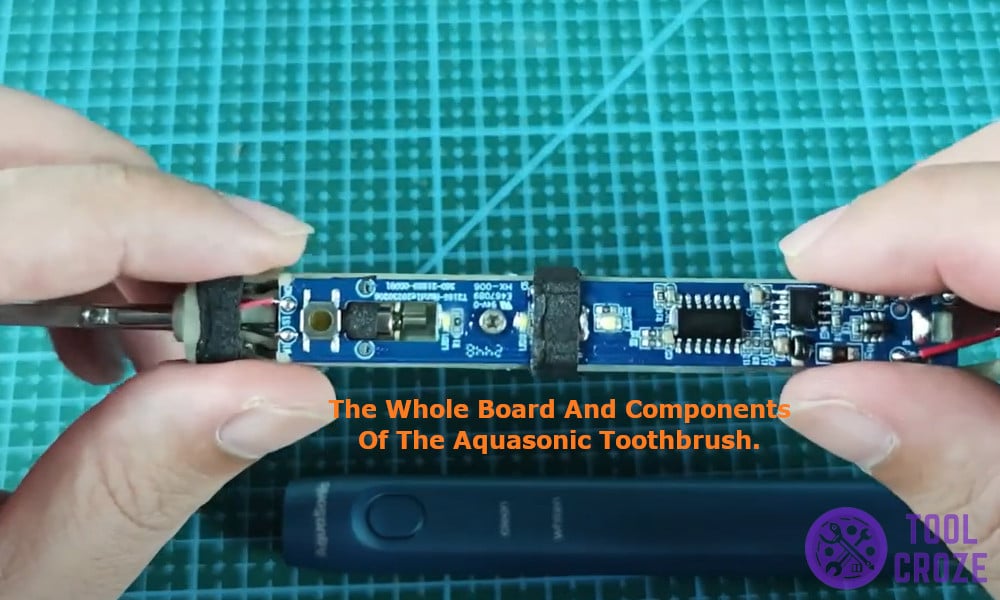 the whole board and components of the Aquasonic brush. 