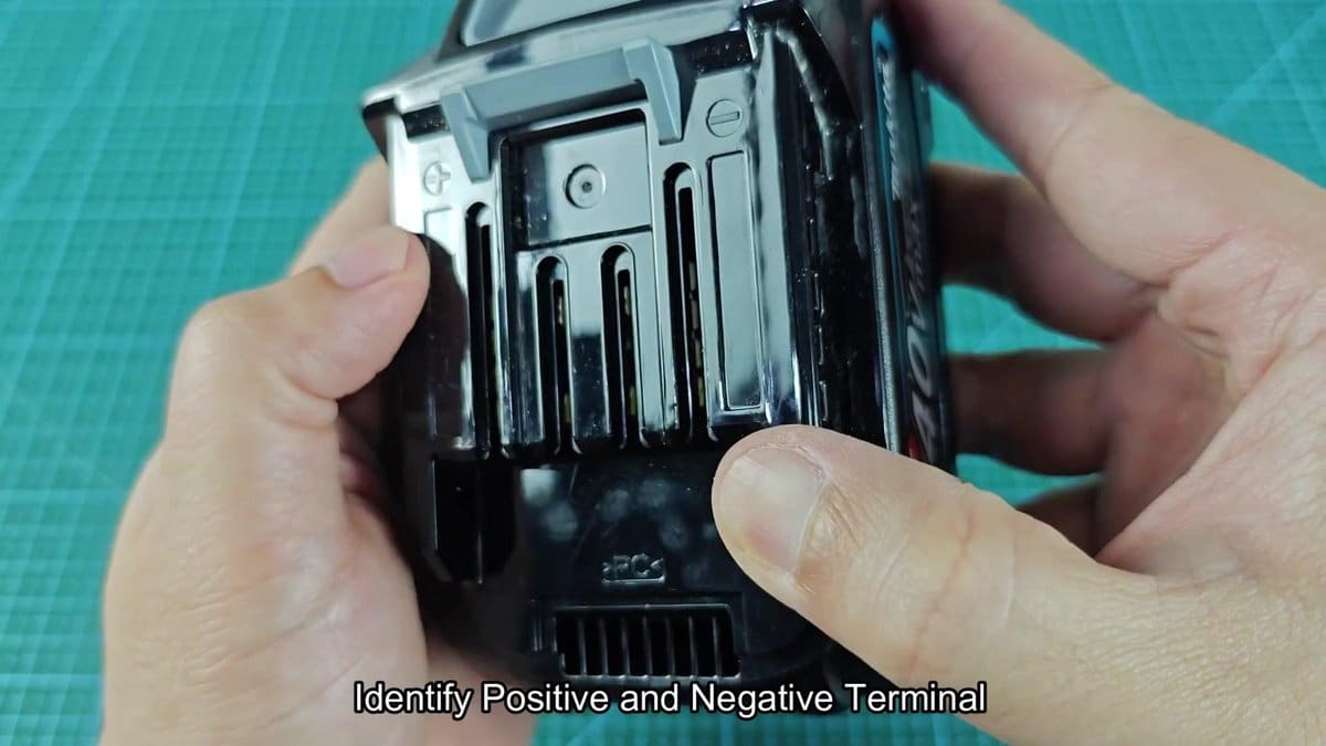 Battery terminals showing positive and negative signs