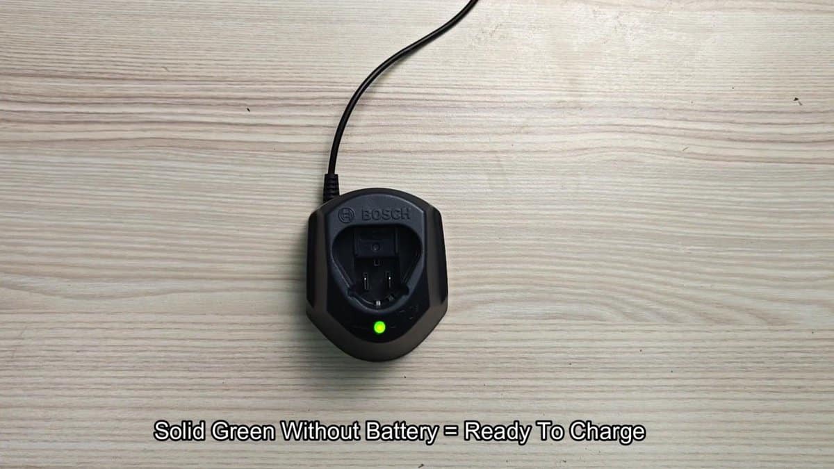 Bosch charger with solid green light