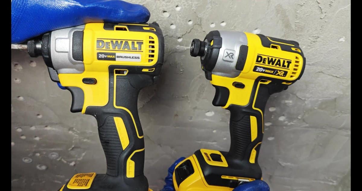 DeWalt 20V Max XR impact drivers against wall