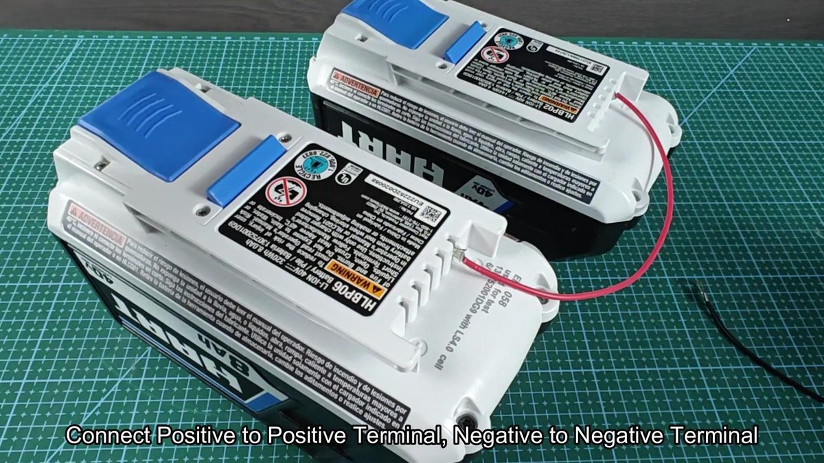 Hart 40V battery packs with red wire connections