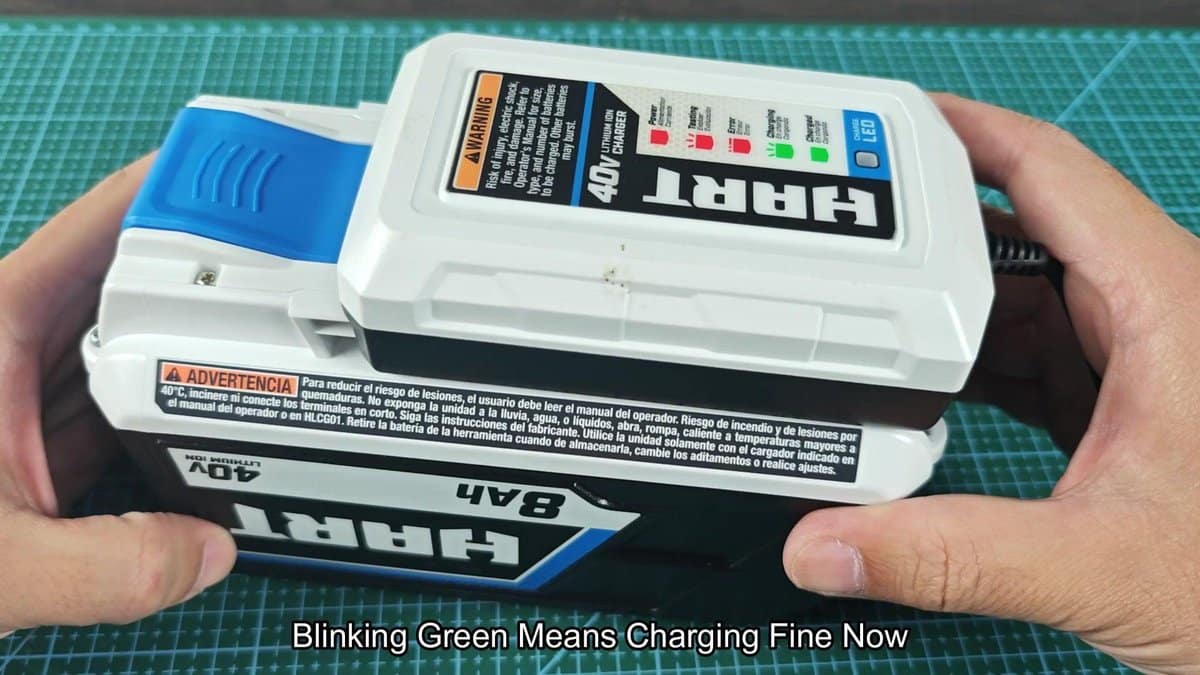 Hart 40V charger with blinking green light