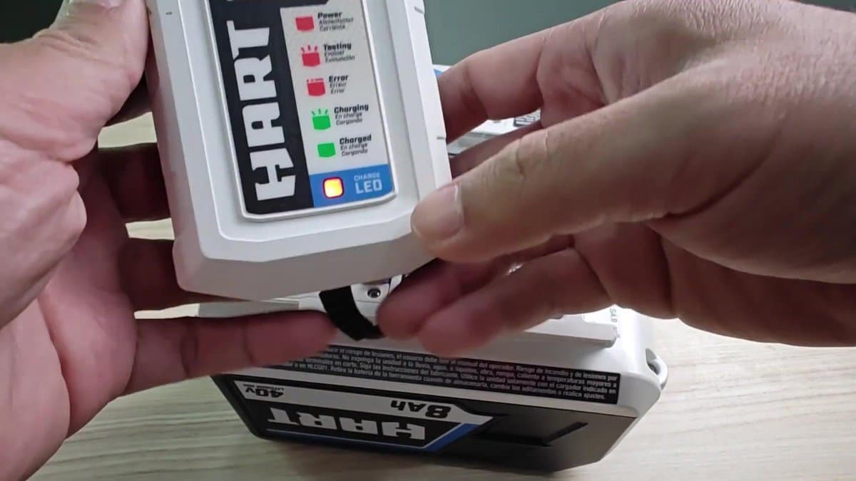 Hart charger with red light indicator lit