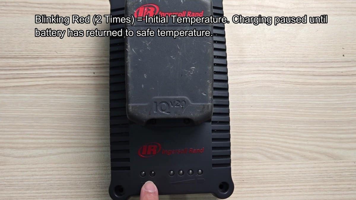 Ingersoll Rand charger with red blinking indicator