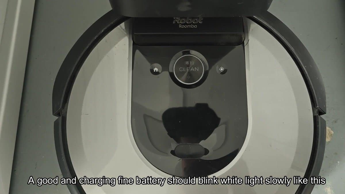 iRobot Roomba with clean button and indicator lights