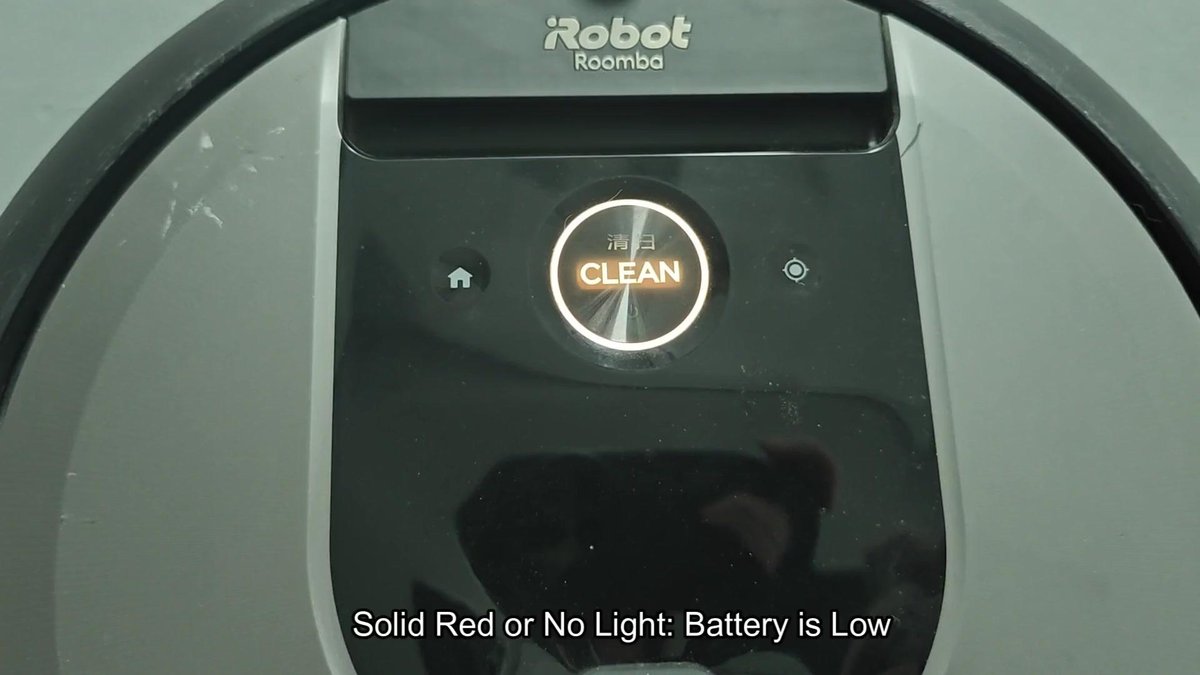 iRobot Roomba with clean button illuminated