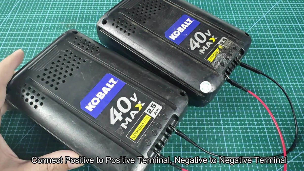 Kobalt 40V batteries with connected wires