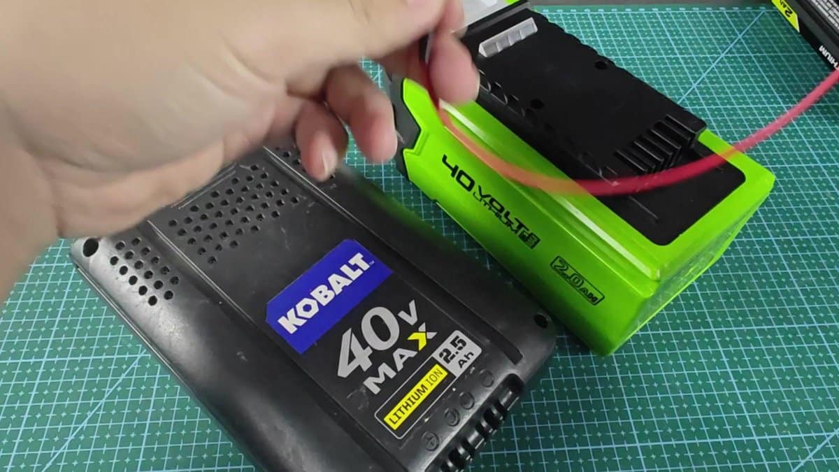 Kobalt 40V charger and green battery connection