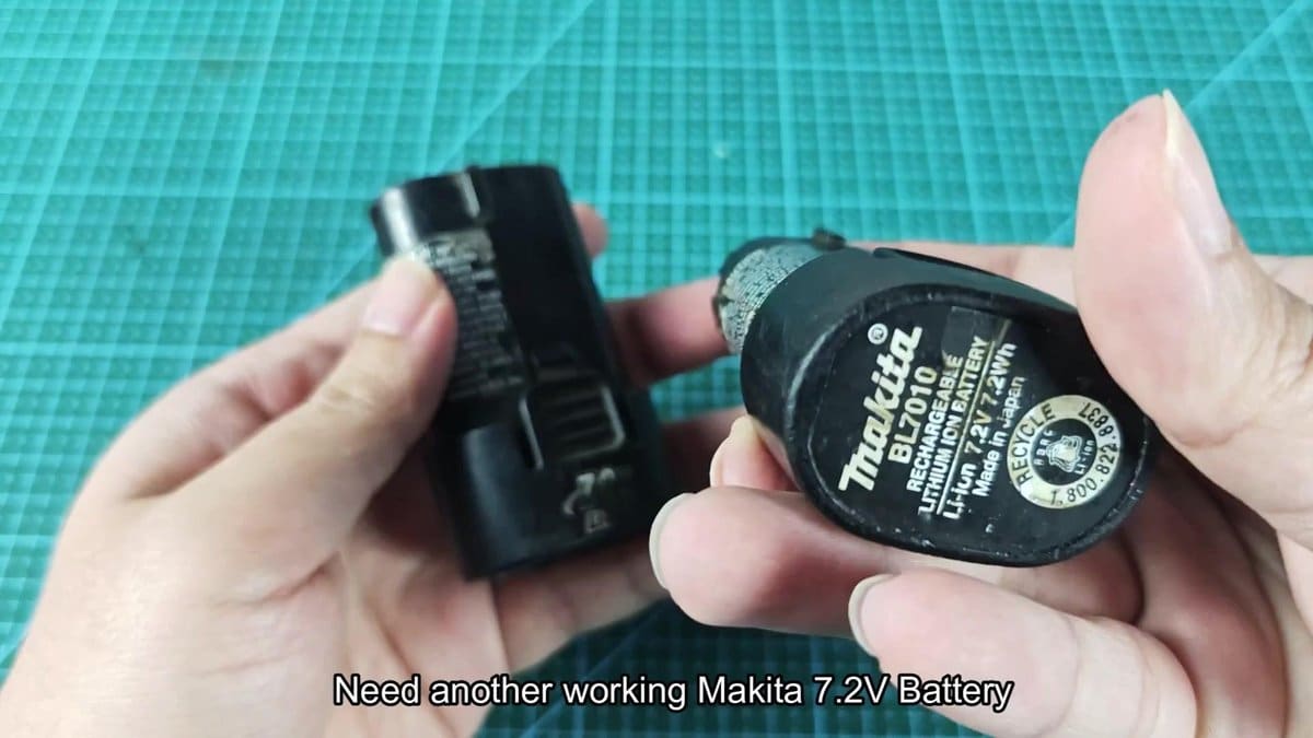 Makita 7.2V battery label and casing