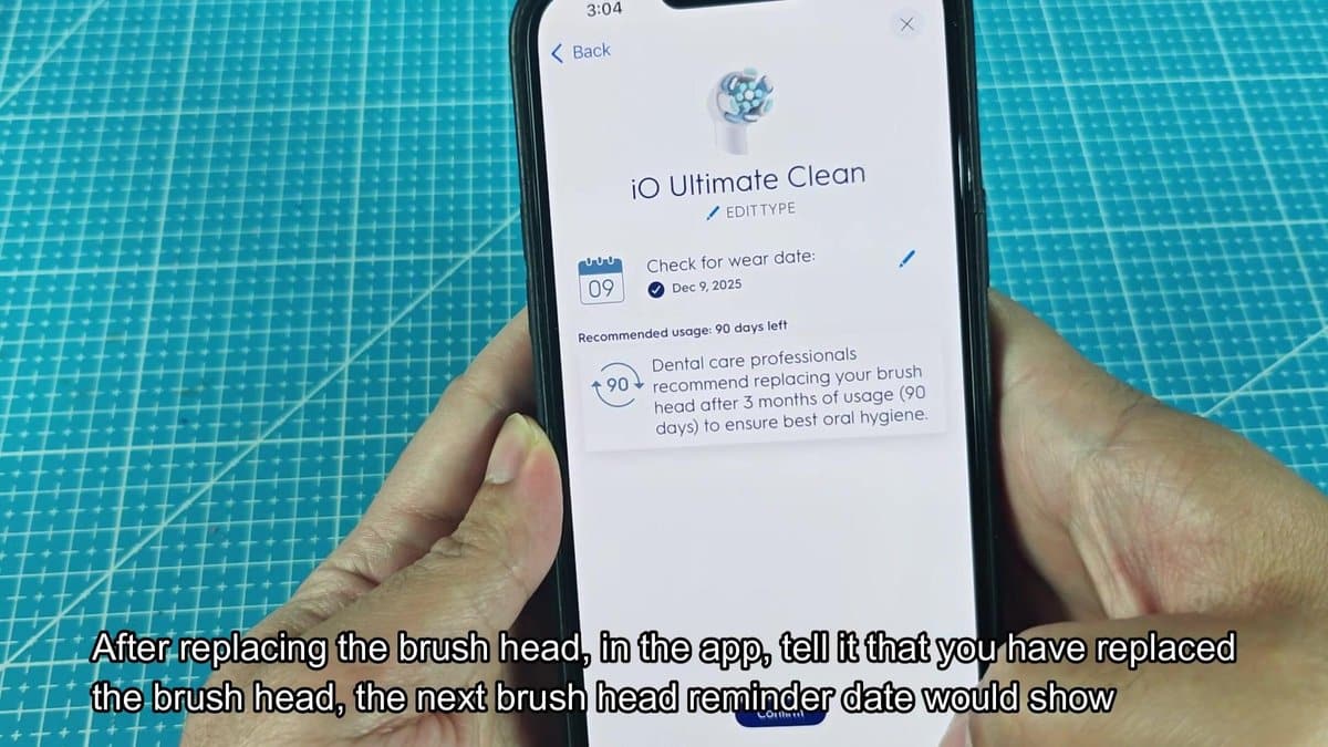 Phone displaying iO Ultimate Clean brush app