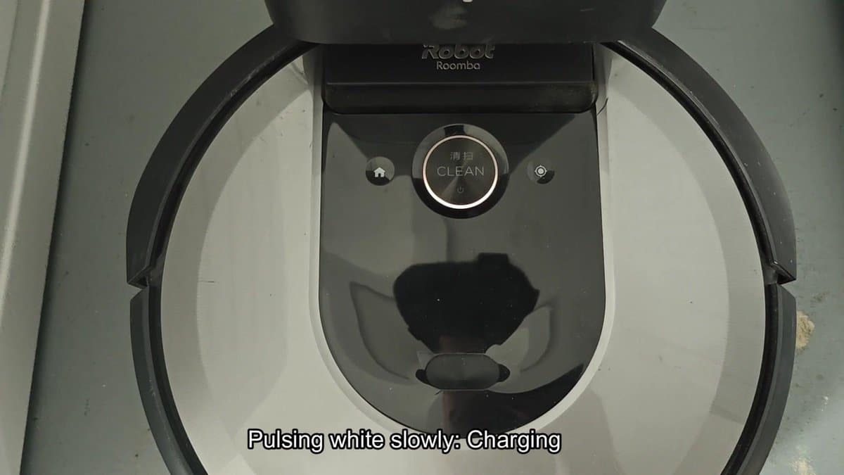 Roomba with pulsing white light charging