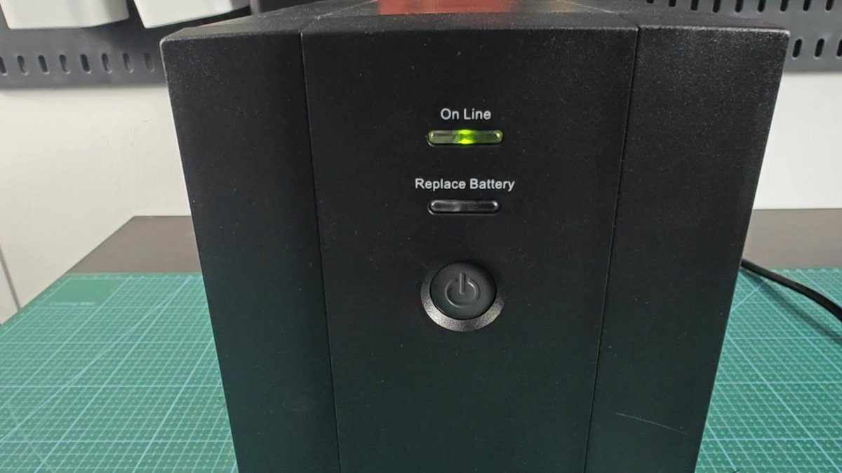 UPS with green online indicator lit