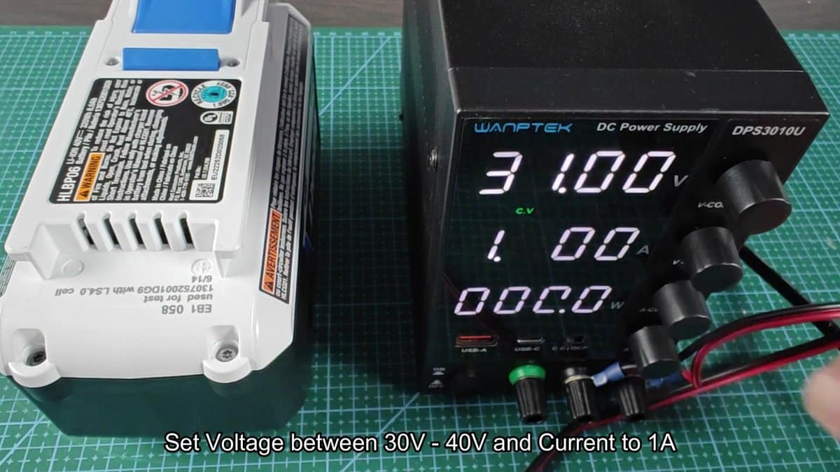 Weptek DC power supply set to 31V 1A