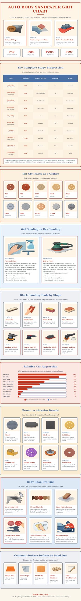 Auto Body Sandpaper Grit Chart
