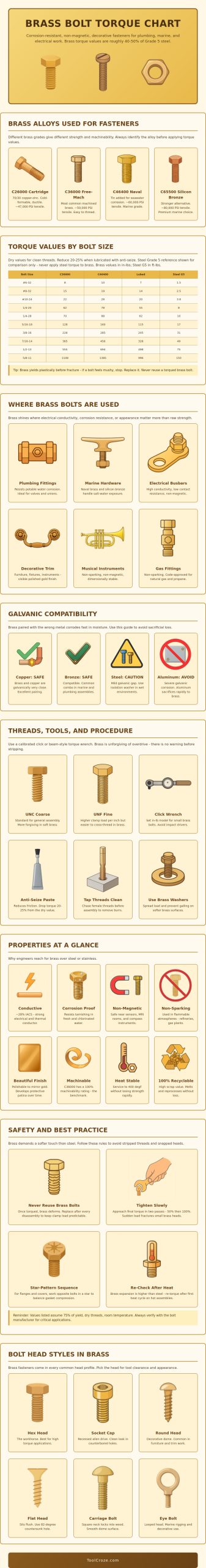 Brass Bolt Torque Chart