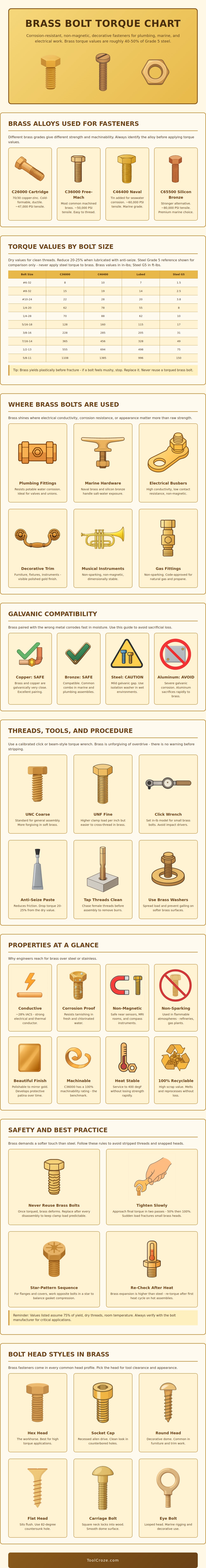 Brass Bolt Torque Chart
