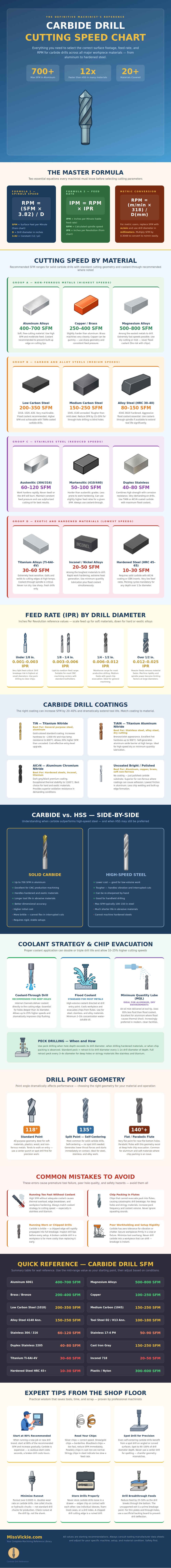 Carbide Drill Cutting Speed Chart