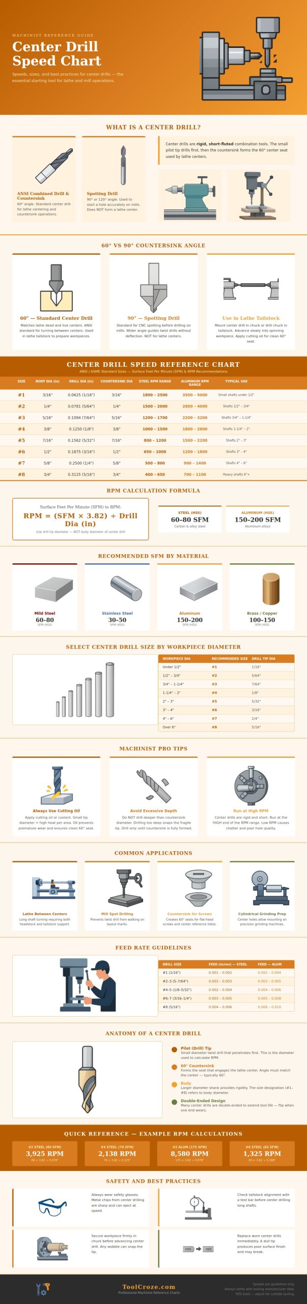 Center Drill Speed Chart