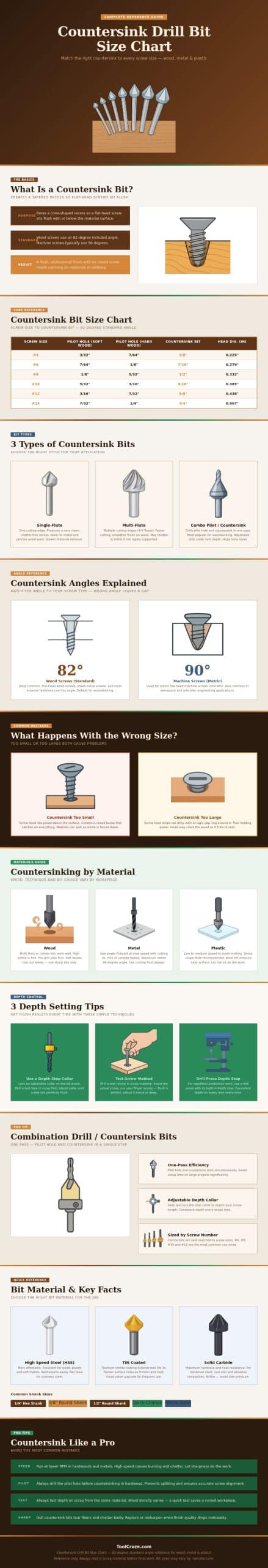 Countersink Drill Bit Size Chart