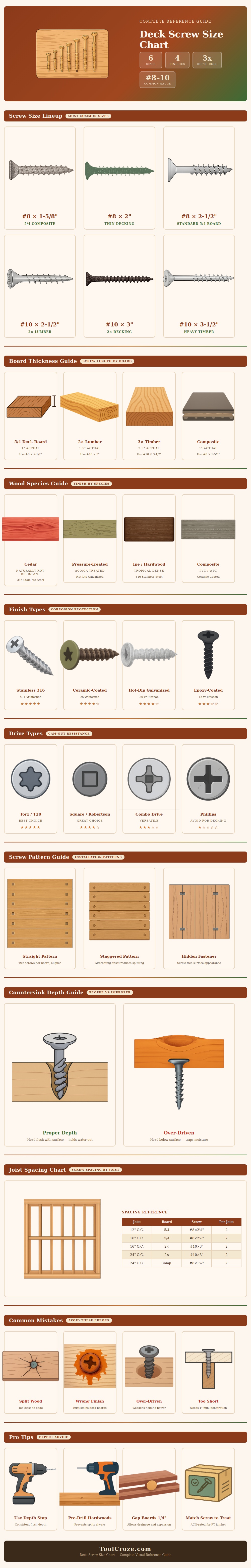Deck Screw Size Chart