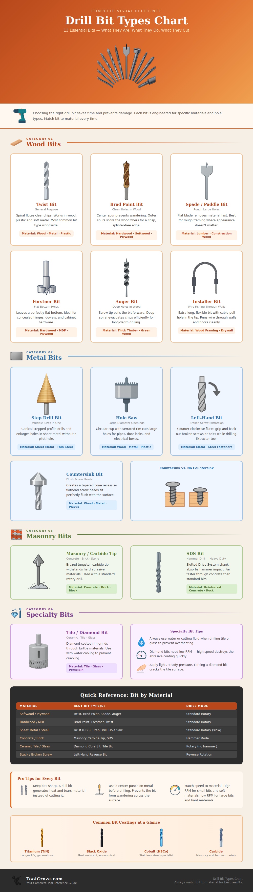 Drill Bit Types Chart