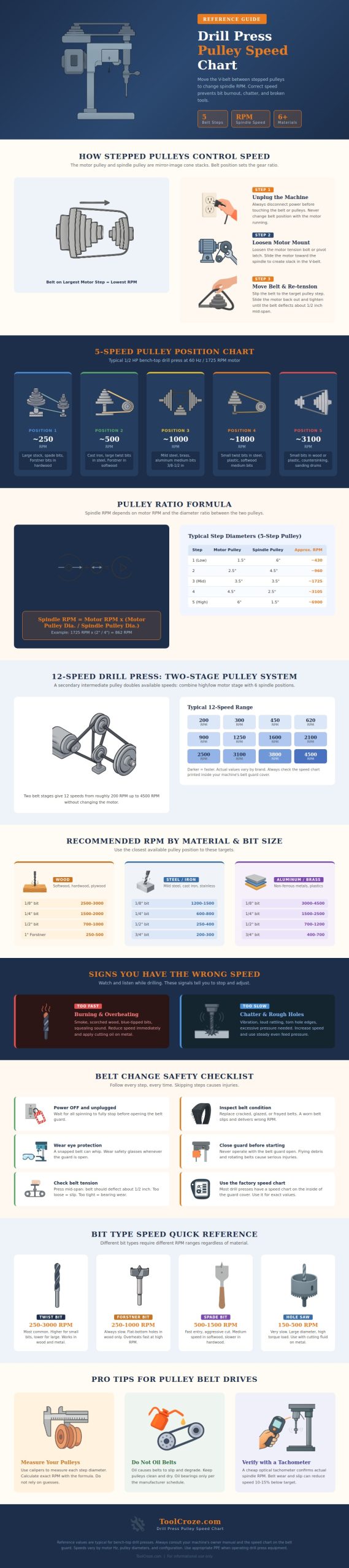 Drill Press Pulley Speed Chart