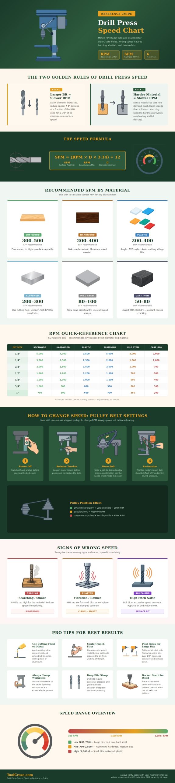 Drill Press Speed Chart