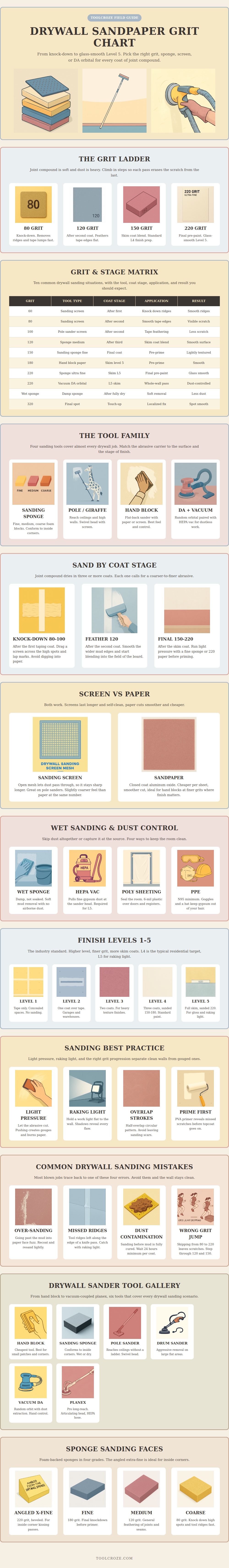 Drywall Sandpaper Grit Chart