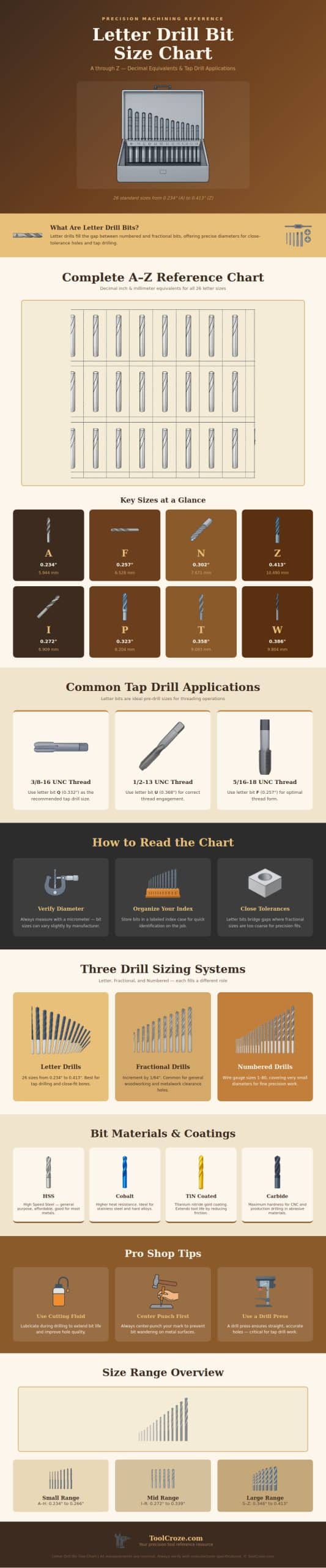 Letter Drill Bit Size Chart