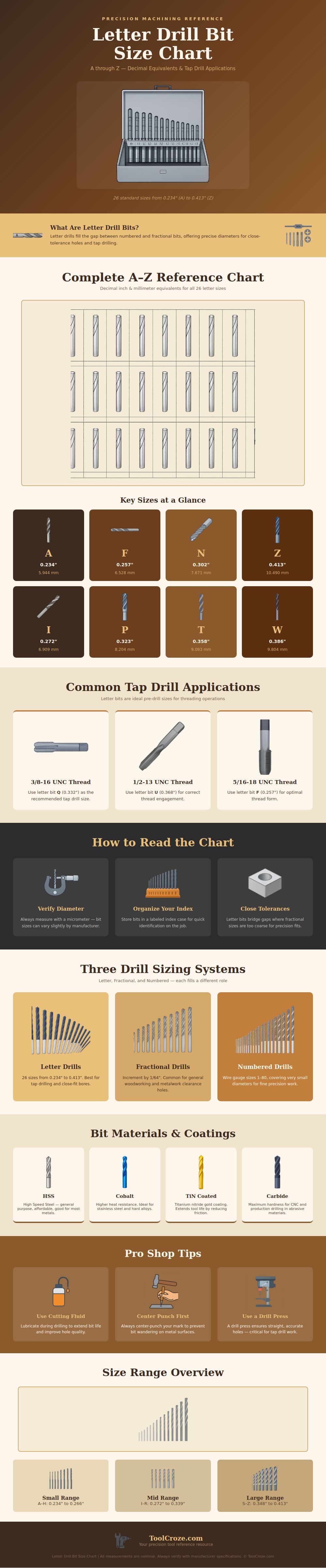Letter Drill Bit Size Chart