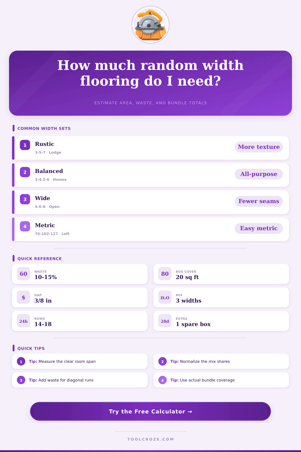 Random Width Hardwood Flooring Calculator