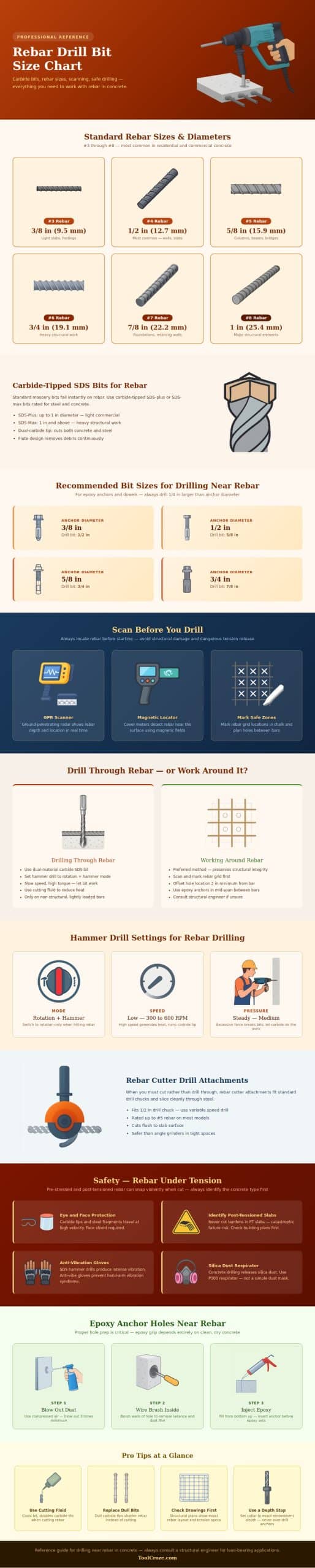 Rebar Drill Bit Size Chart