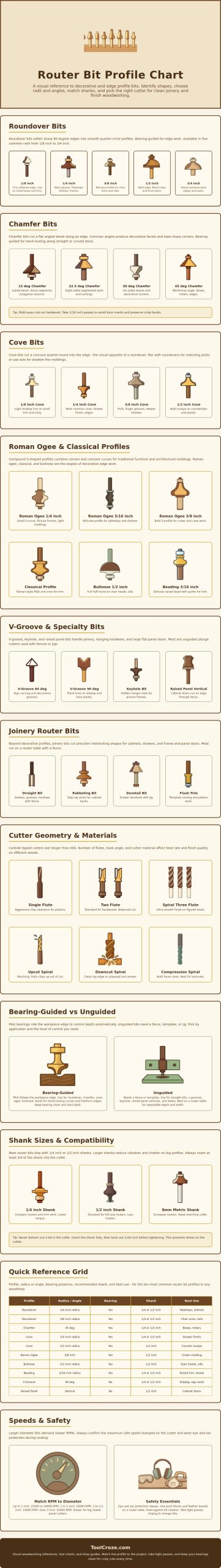 Router Bit Profile Chart