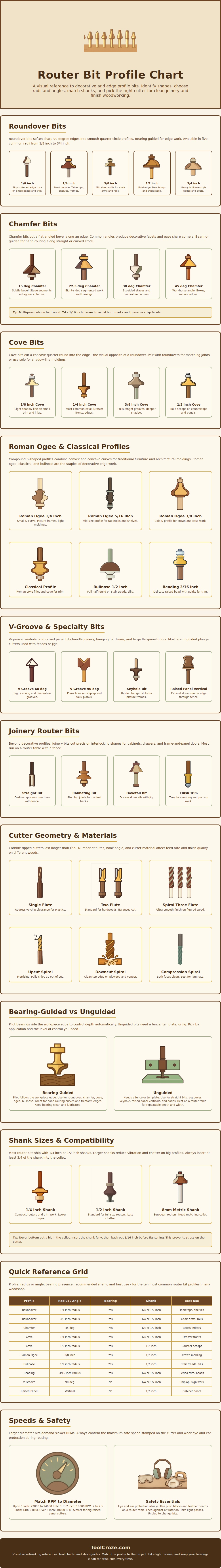 Router Bit Profile Chart