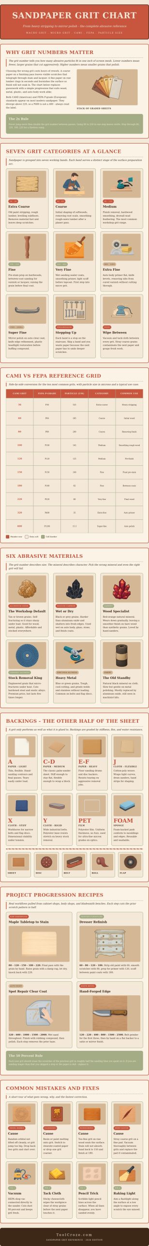 Sandpaper Grit Chart