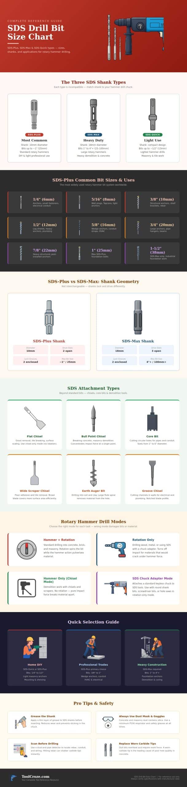 Sds Drill Bit Size Chart