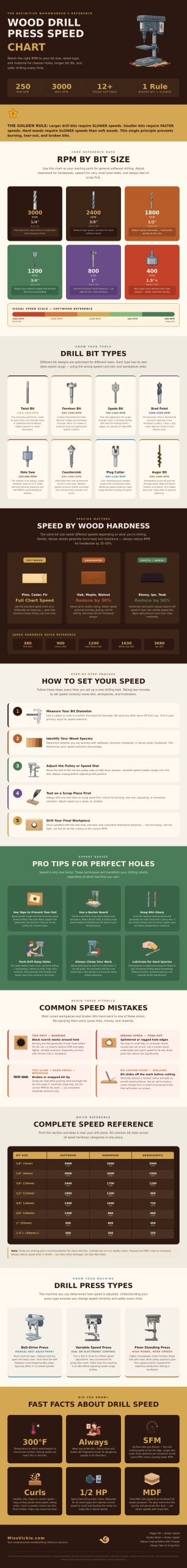 Wood Drill Press Speed Chart