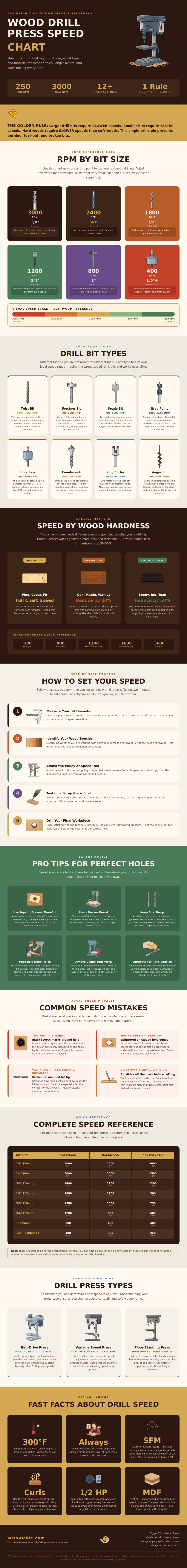 Wood Drill Press Speed Chart