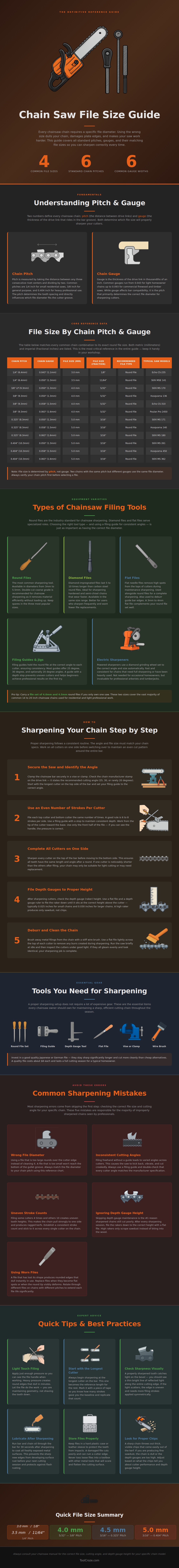 Chainsaw File Size Chart