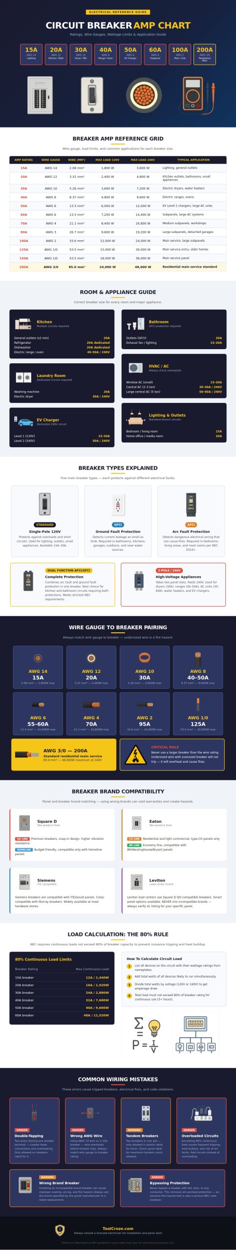 Circuit Breaker Amp Chart