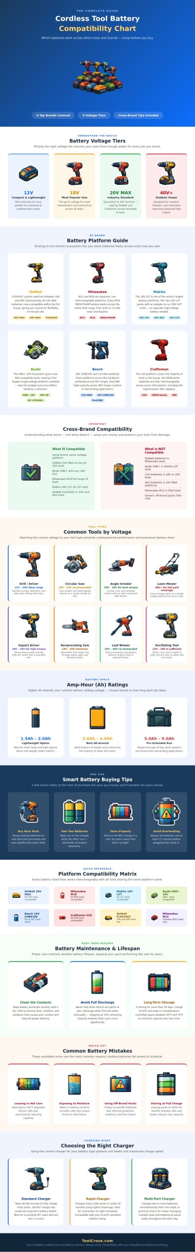 Cordless Tool Battery Compatibility Chart