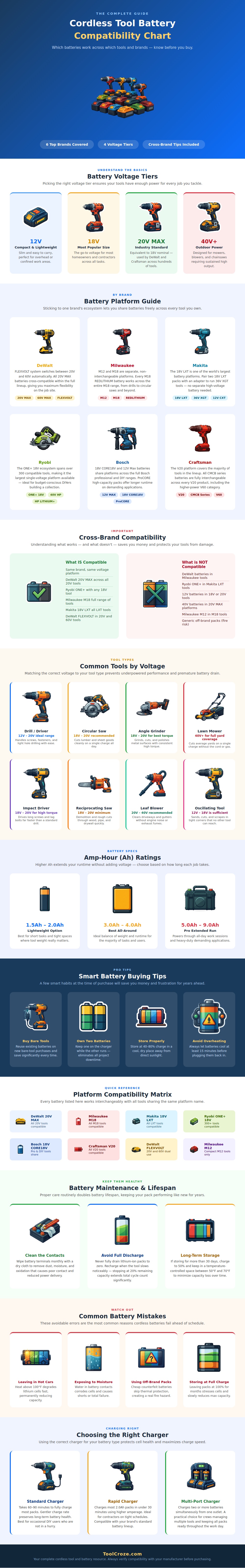 Cordless Tool Battery Compatibility Chart