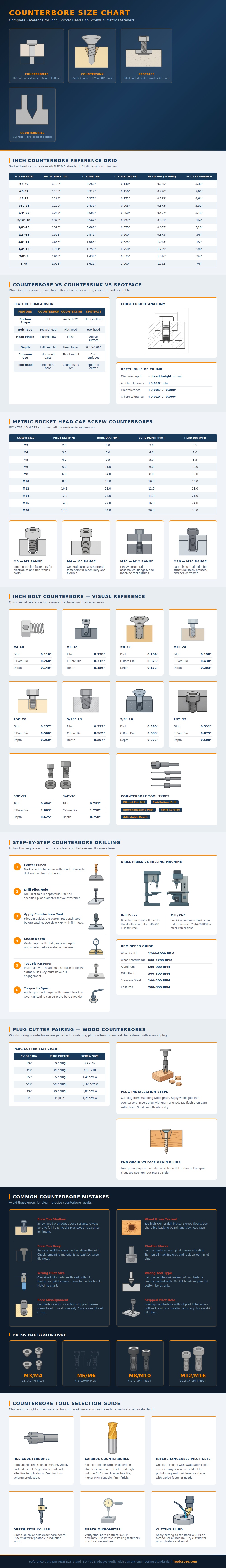 Counterbore Size Chart