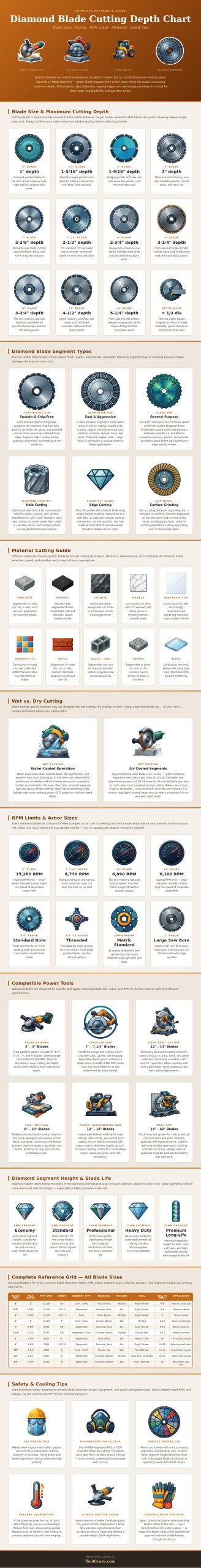 Diamond Blade Cutting Depth Chart